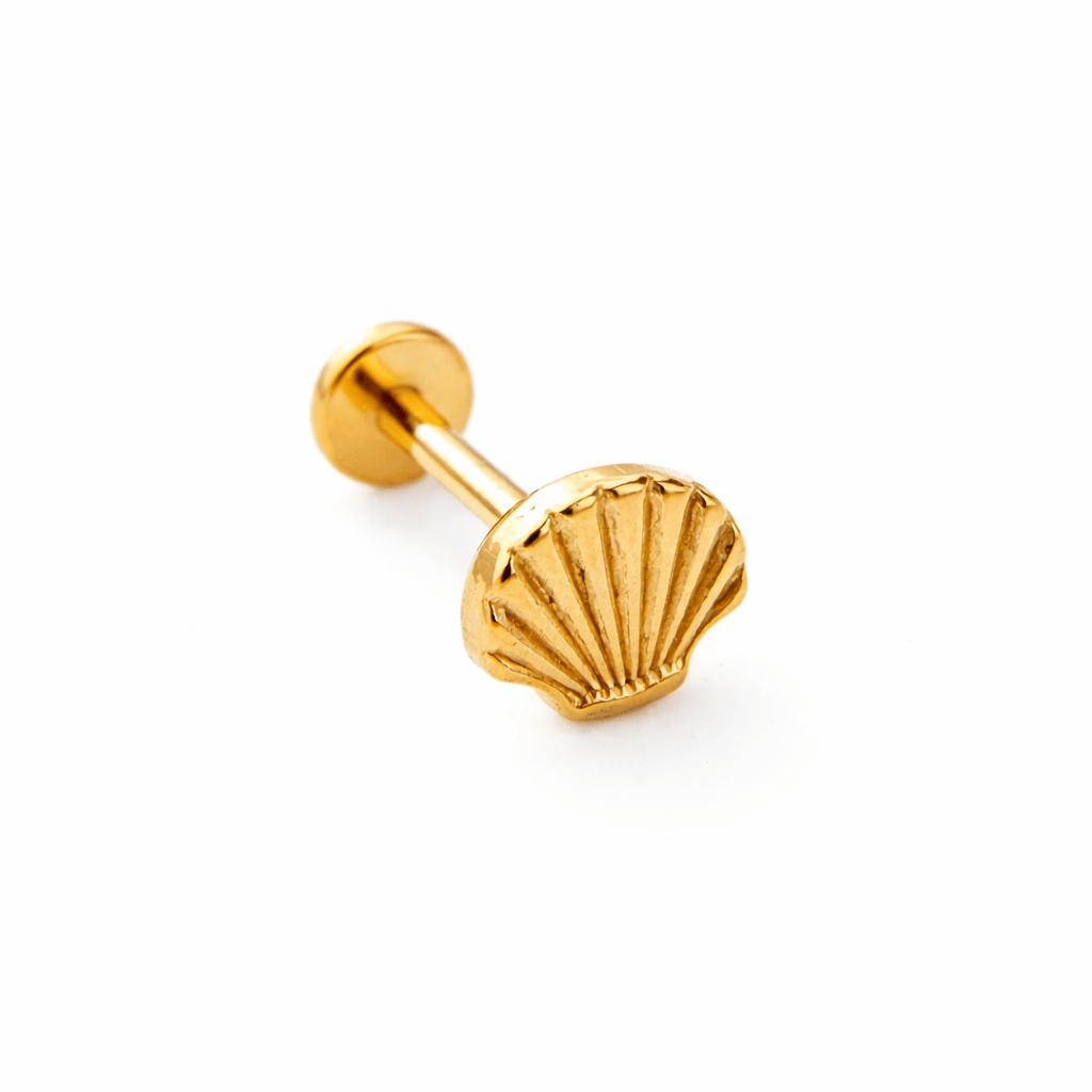 Shell Mini Flatback Earring - Luisa Luxe gold jewellery