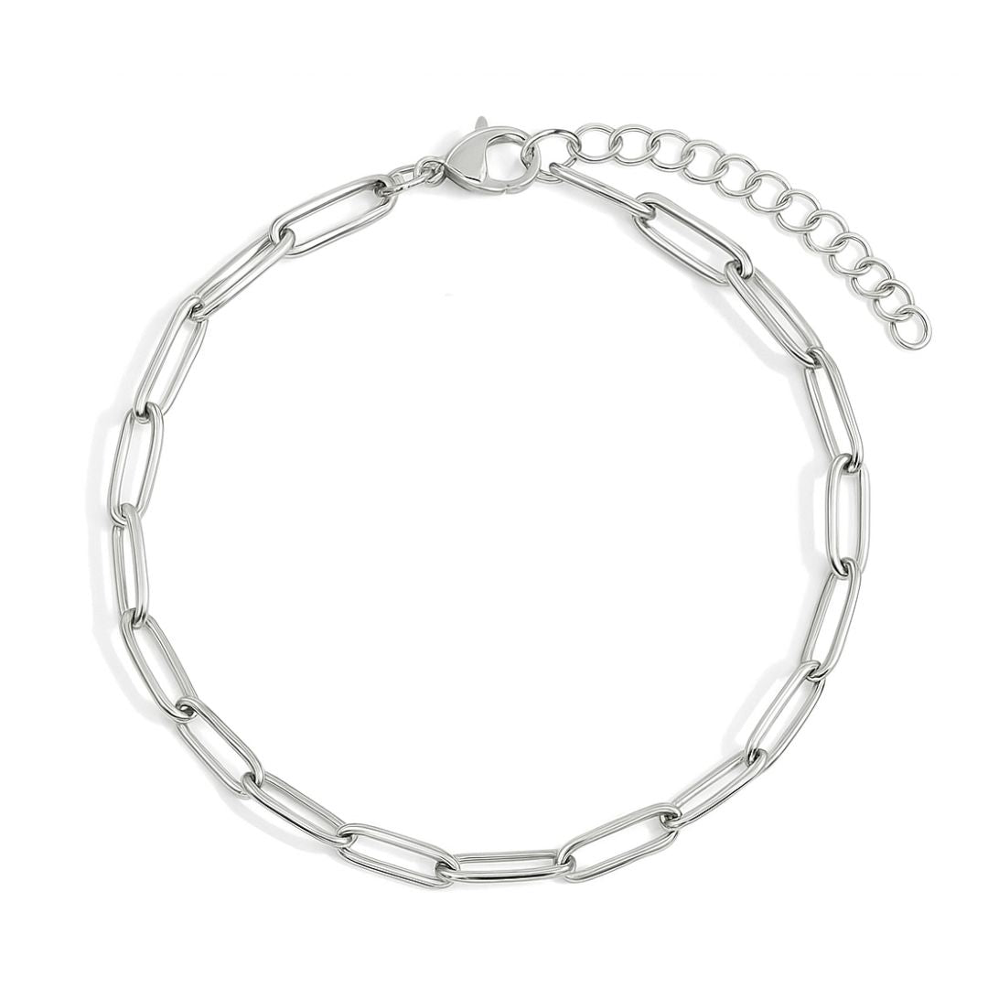 Silver Fine Paperclip Bracelet - Luisa Luxe gold jewellery