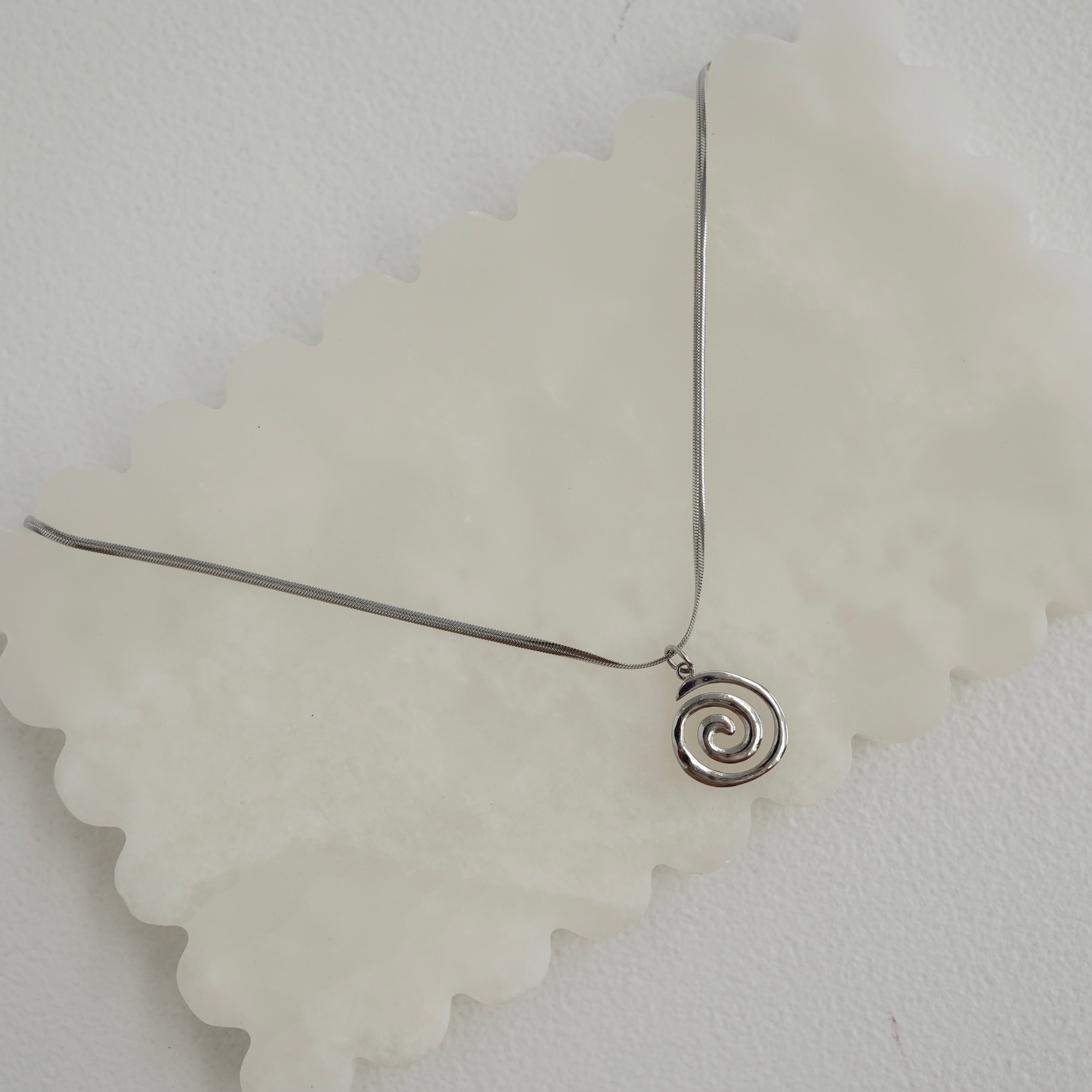 Silver Spiral Wave Charm - Luisa Luxe gold jewellery