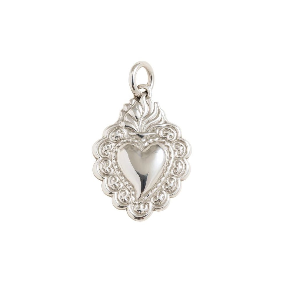 Silver Vintage Heart Charm - Luisa Luxe gold jewellery