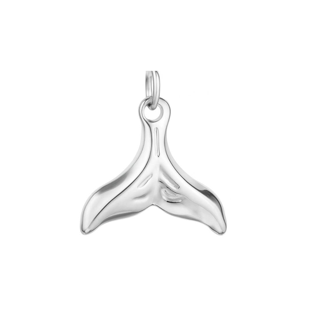 Silver Whale Tail Charm - Luisa Luxe gold jewellery
