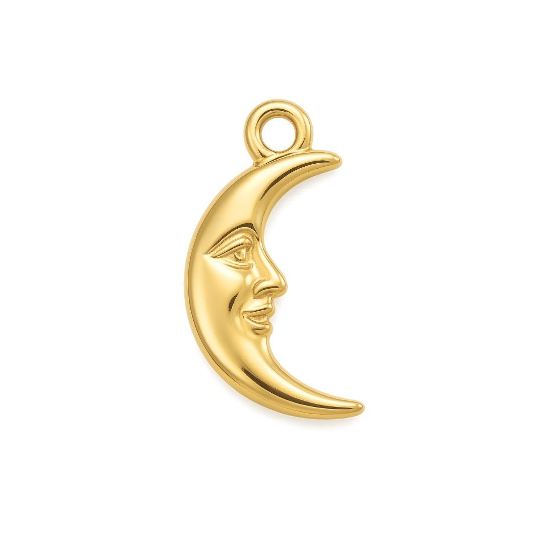 Smiling Moon Charm - Luisa Luxe gold jewellery