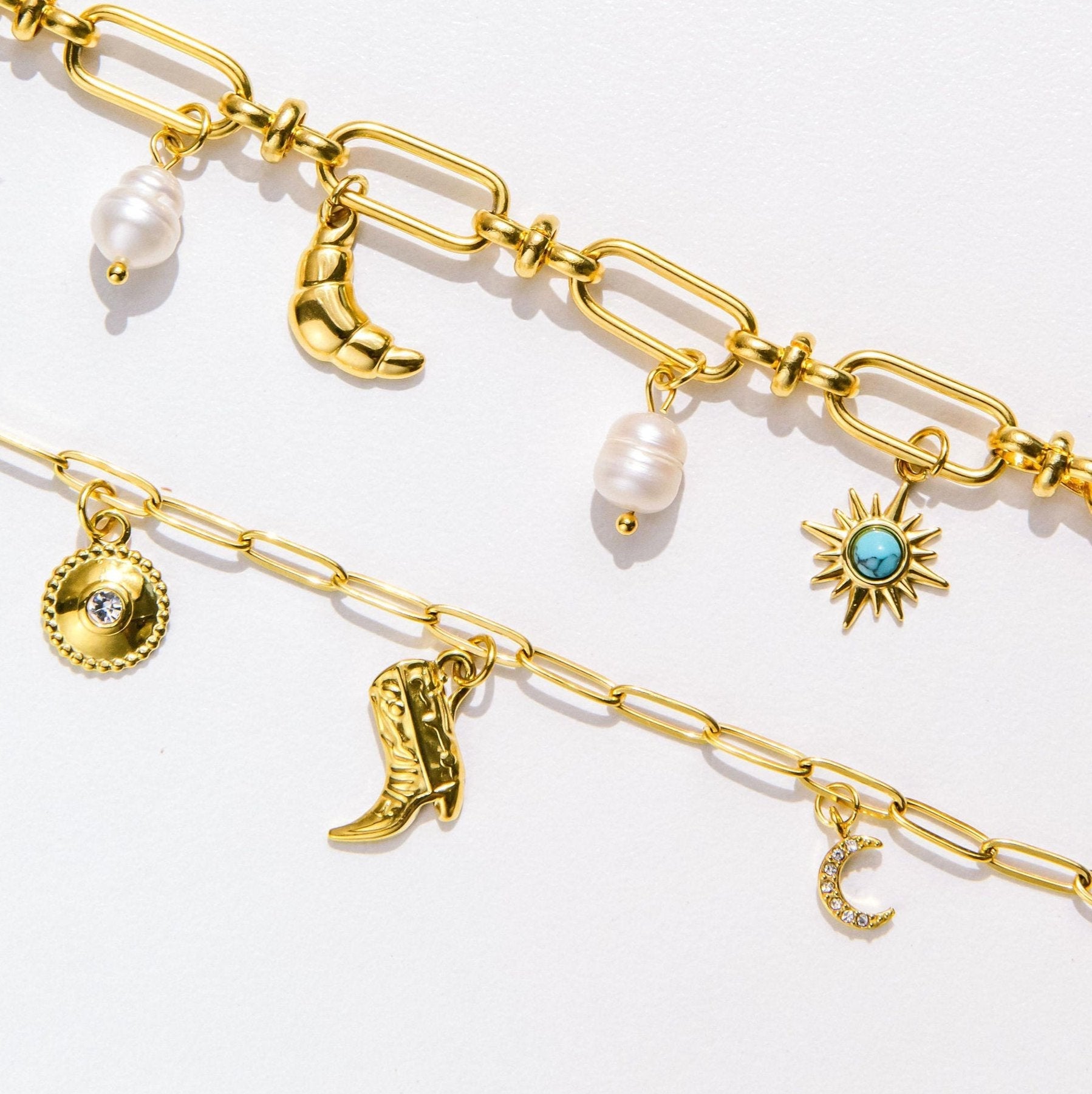 Sparkling Moon Charm - Luisa Luxe gold jewellery