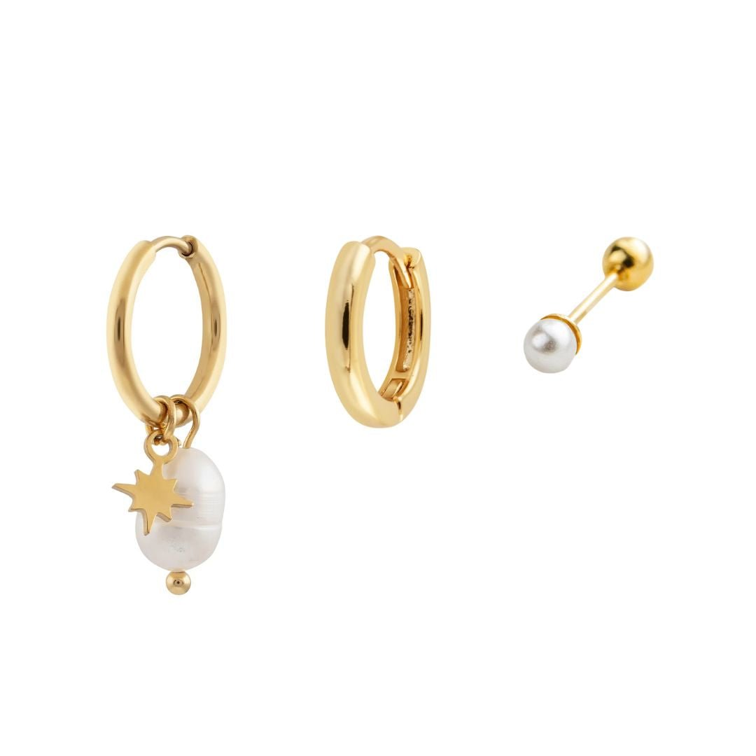 Sterla, Dolly & Pippa Earring Stack - Luisa Luxe gold jewellery