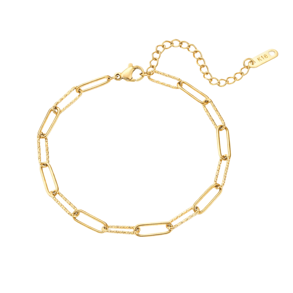 Textured Paperclip Bracelet - Luisa Luxe gold jewellery