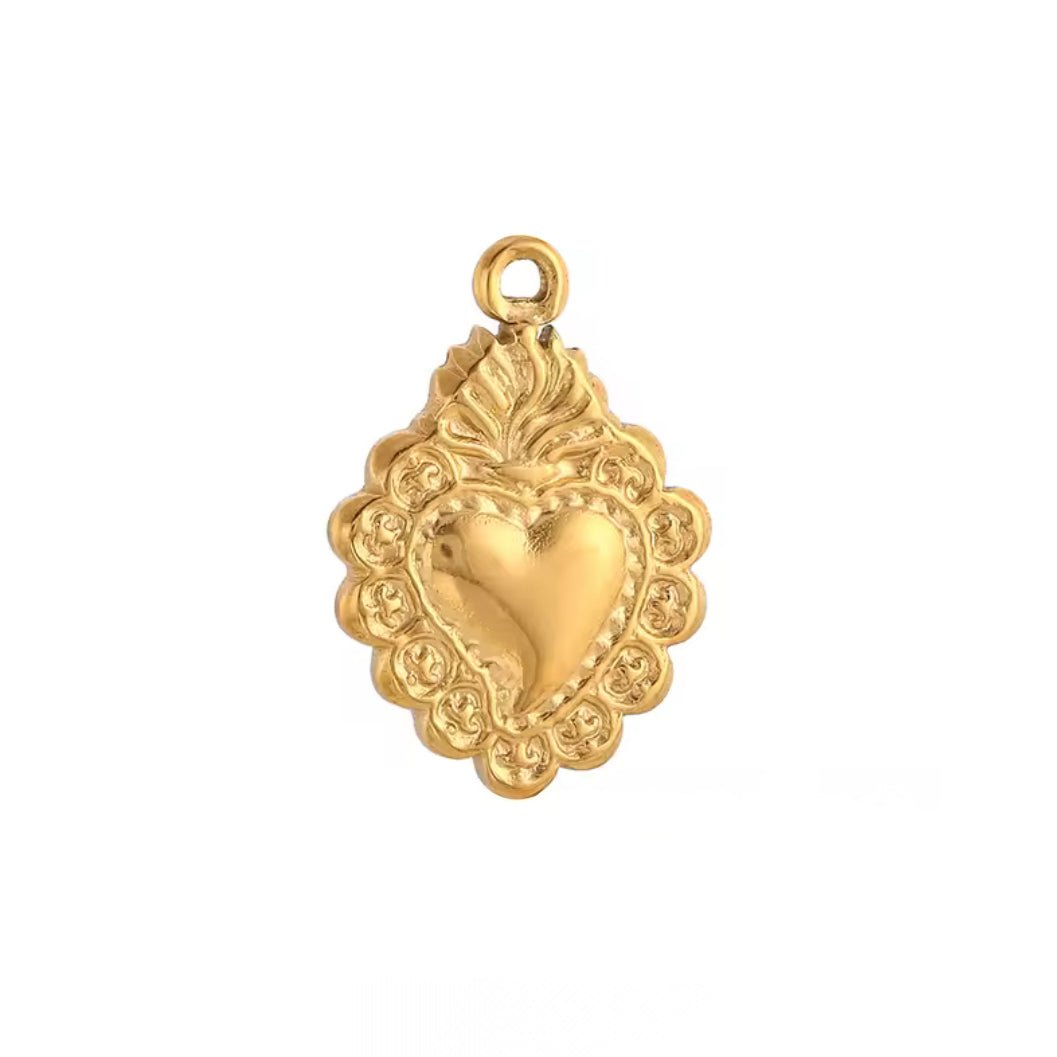 Vintage Heart Charm - Luisa Luxe gold jewellery