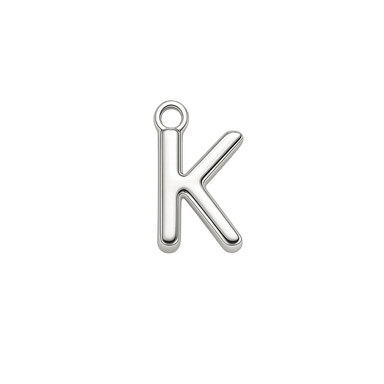 Silver Mini Initial Charm - K