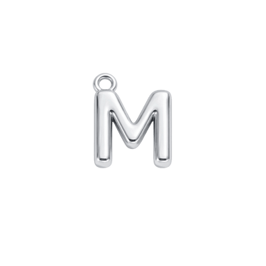 Silver Mini Initial Charm - M