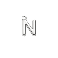 Silver Mini Initial Charm - N