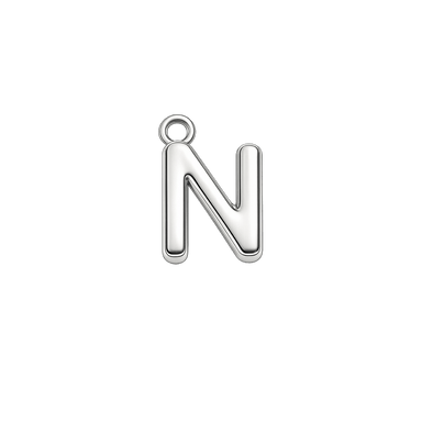 Silver Mini Initial Charm - N