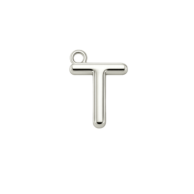 Silver Mini Initial Charm - T