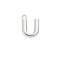 Silver Mini Initial Charm - U