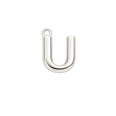 Silver Mini Initial Charm - U