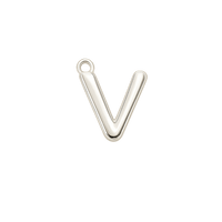 Silver Mini Initial Charm - V