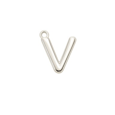 Silver Mini Initial Charm - V
