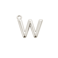 Silver Mini Initial Charm - W