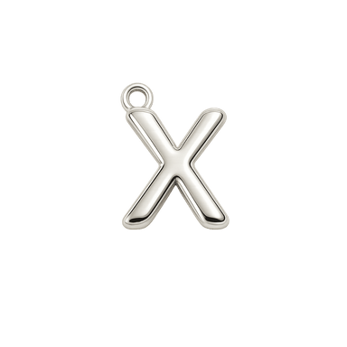 Silver Mini Initial Charm - X