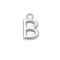 Silver Mini Initial Charm - B