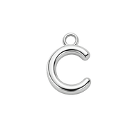 Silver Mini Initial Charm - C