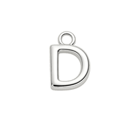 Silver Mini Initial Charm - D