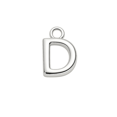 Silver Mini Initial Charm - D