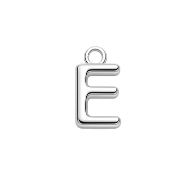 Silver Mini Initial Charm - E