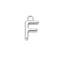 Silver Mini Initial Charm - F
