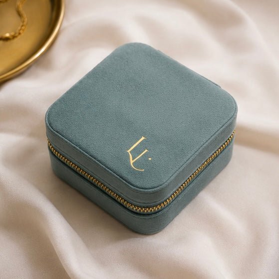 Travel Teal Jewellery Box - Luisa Luxe gold jewellery