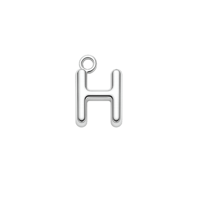 Silver Mini Initial Charm - H