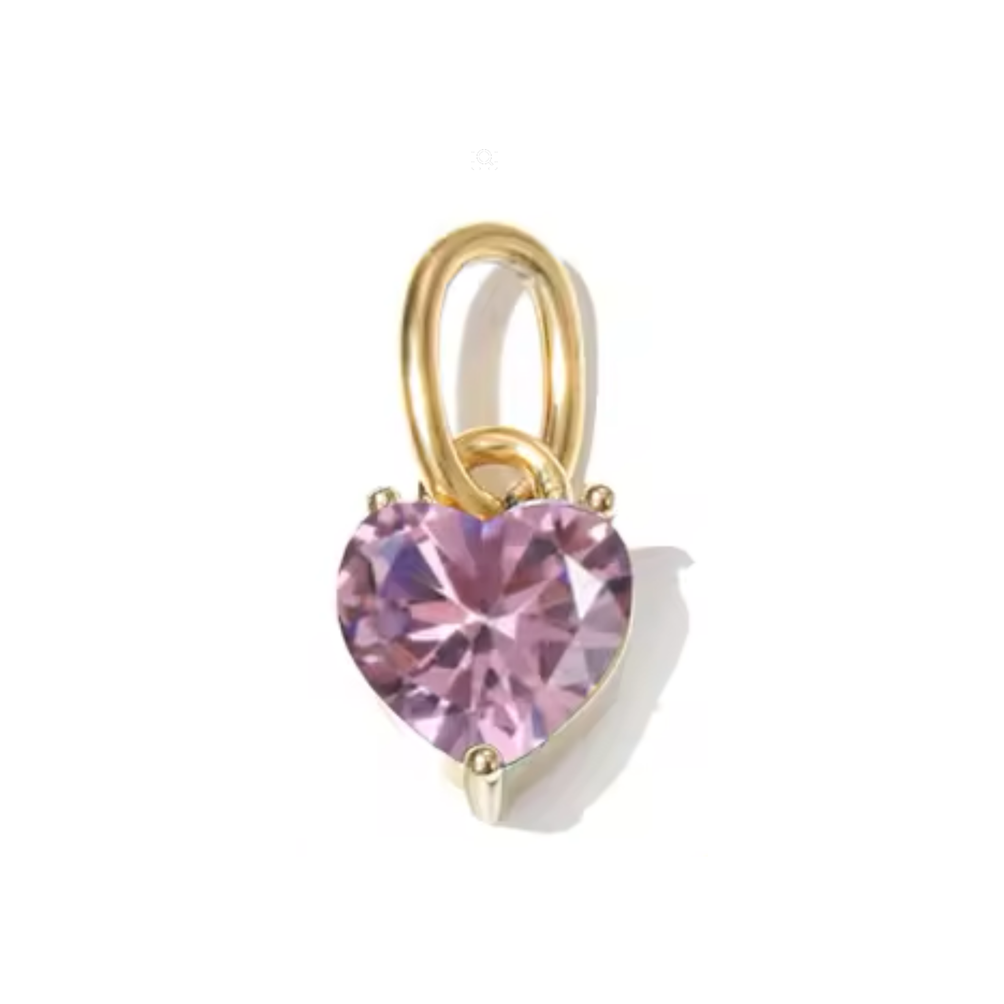 Pink Diamond Heart Charm