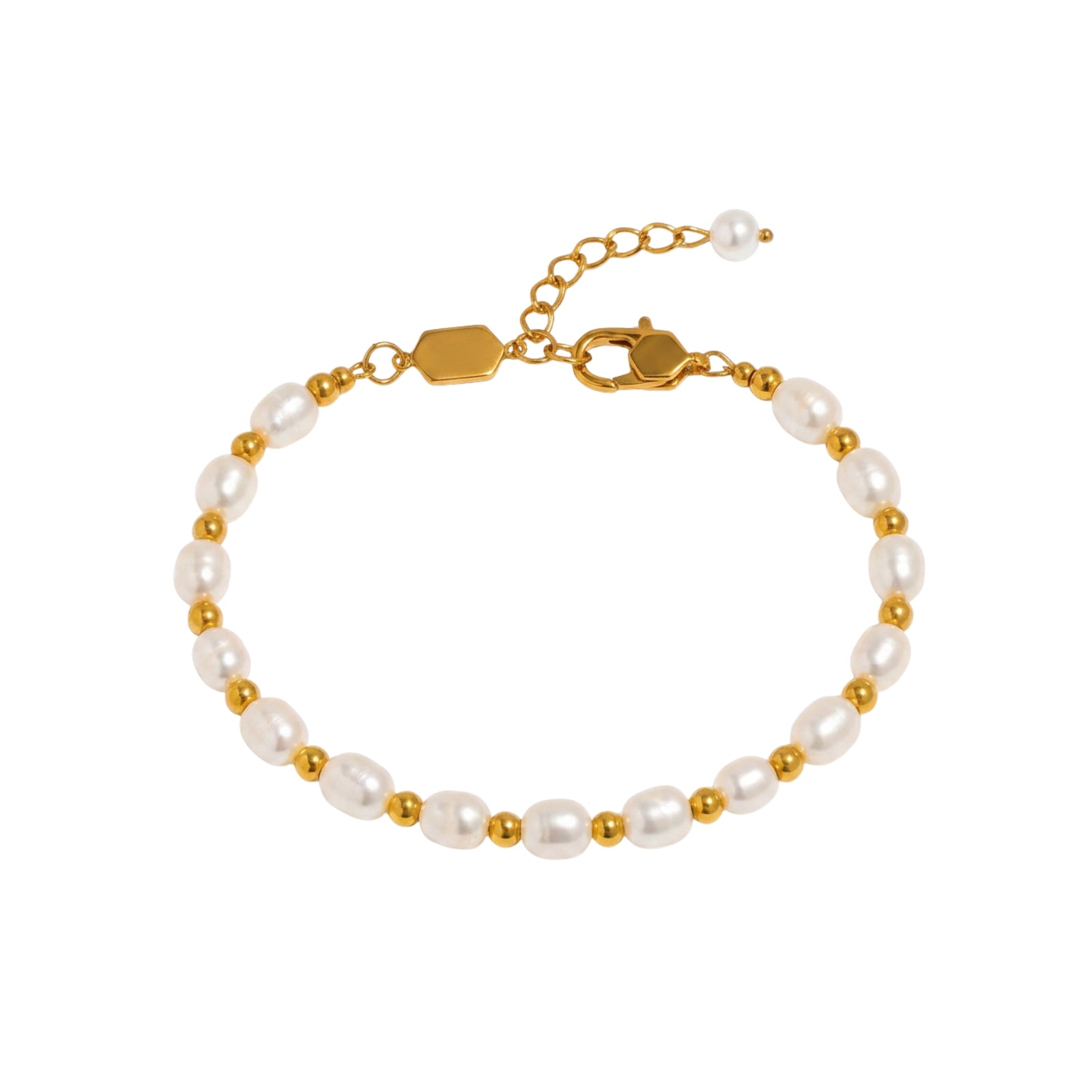Gold Beaded Pearl Bracelet - Luisa Luxe gold jewellery