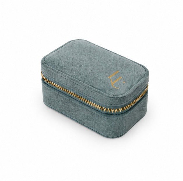 Mini Travel Teal Jewellery Box - Luisa Luxe gold jewellery