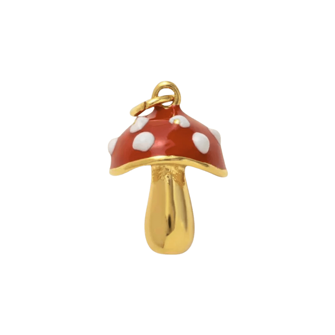 Glass Toadstool Charm - Luisa Luxe gold jewellery