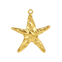 Gold Hammered Starfish Charm