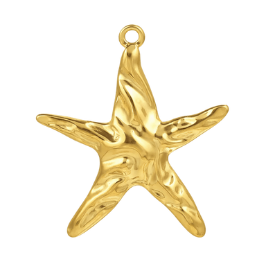 Gold Hammered Starfish Charm