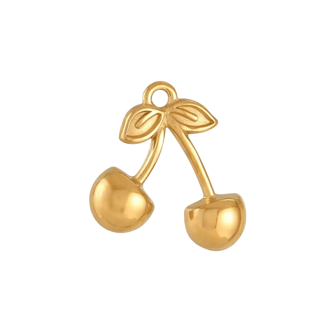 Golden Cherry Charm - Luisa Luxe gold jewellery