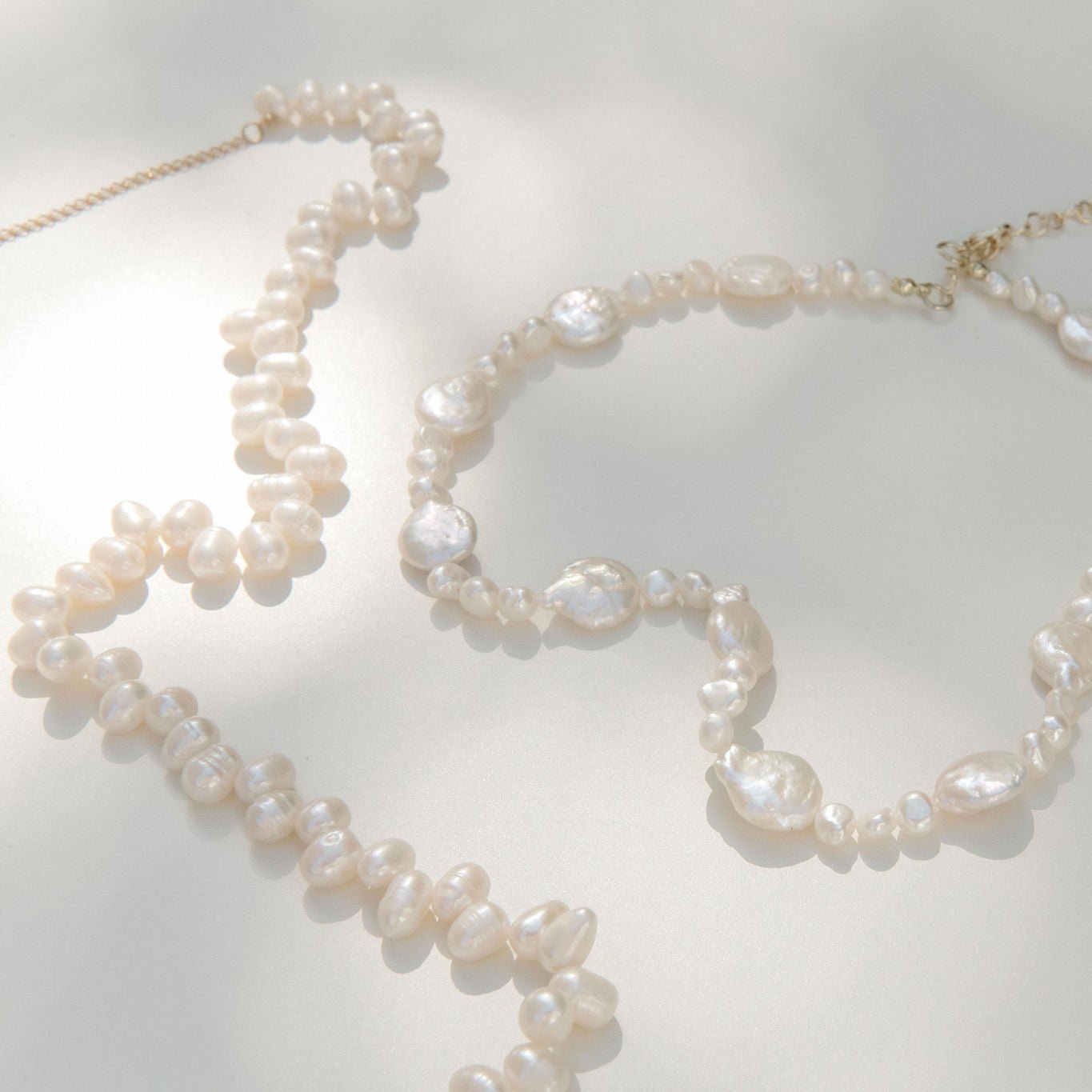 Real pearl necklace featuring natural freshwater pearls and a waterproof gold clasp