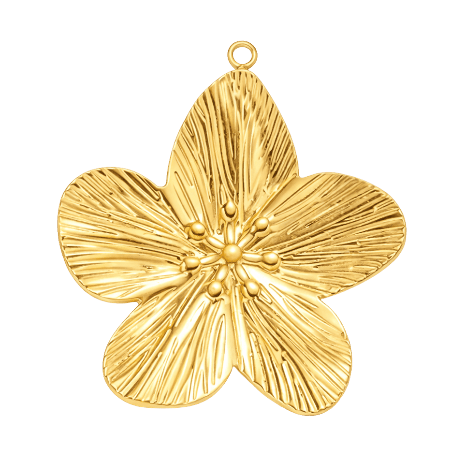 Gold Hibiscus Flower Charm - Luisa Luxe gold jewellery
