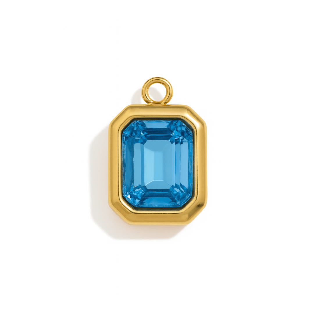 March Birthstone Charm for charm bracelet, charm necklace or birthstone necklace