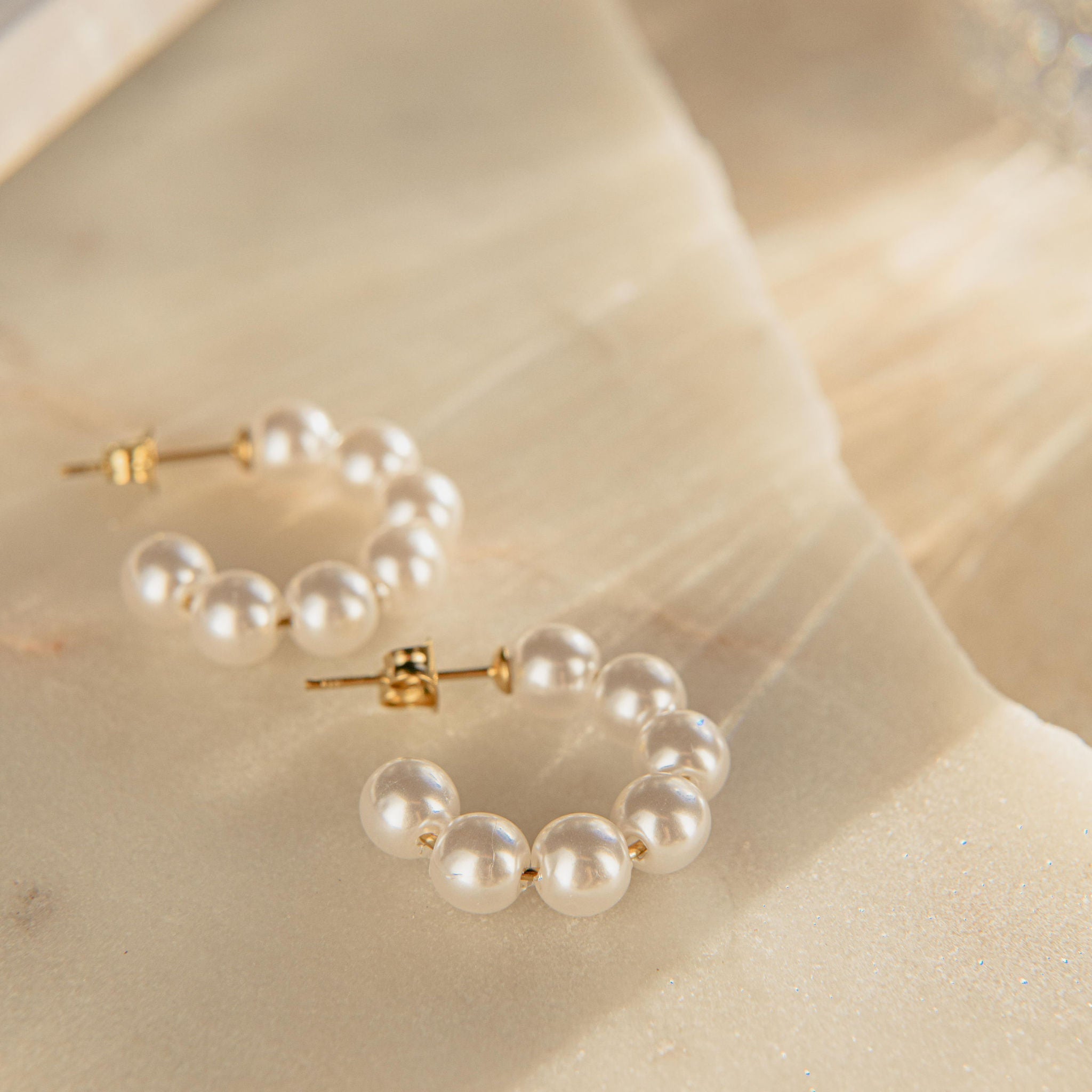bold freshwater pearl hoop earrings for bridal or everyday wear