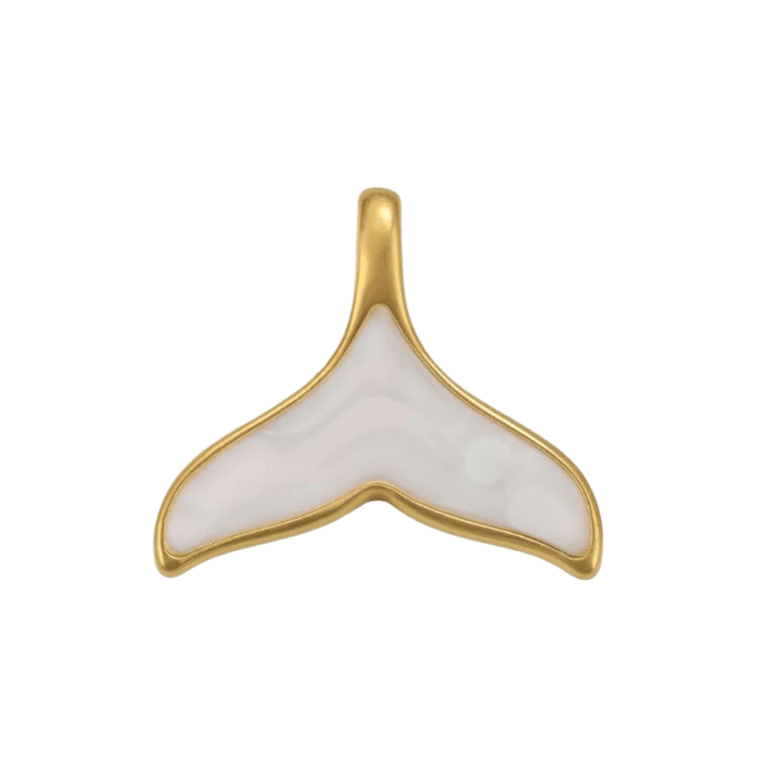 Pearl Whale Tail Charm - Luisa Luxe gold jewellery