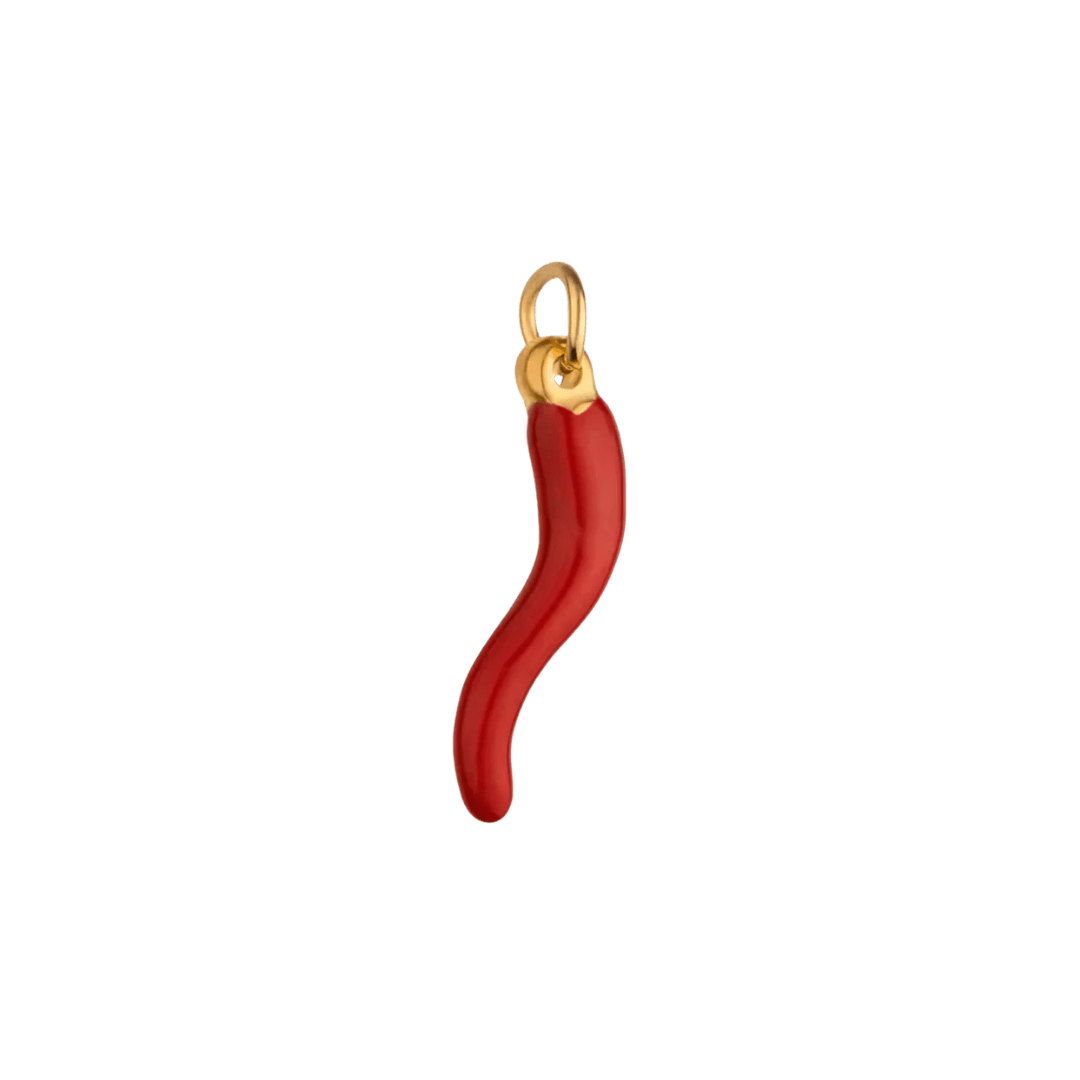 Red Cornicello Charm - Luisa Luxe gold jewellery