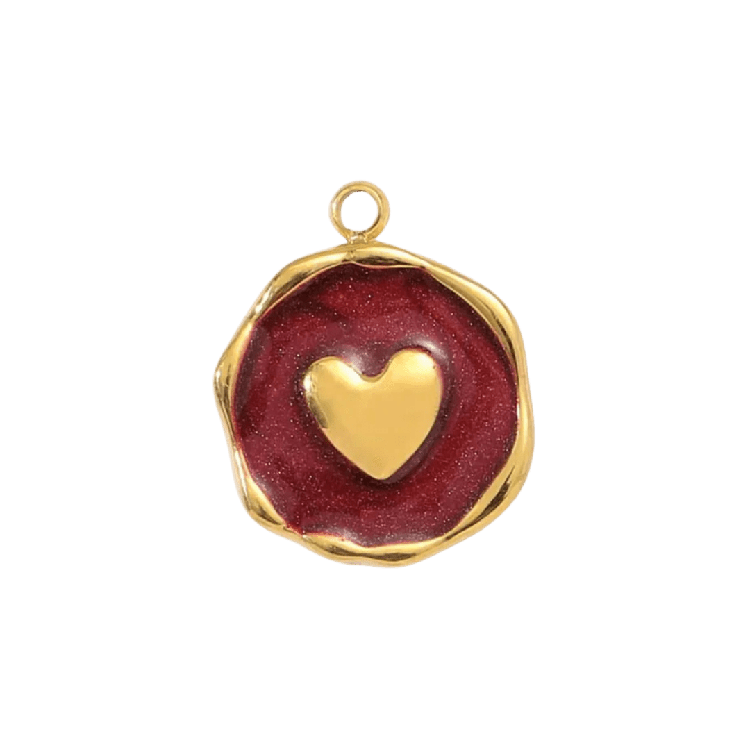 Red Heart Medallion - Luisa Luxe gold jewellery