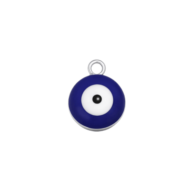 Silver Dark Blue Evil Eye Charm