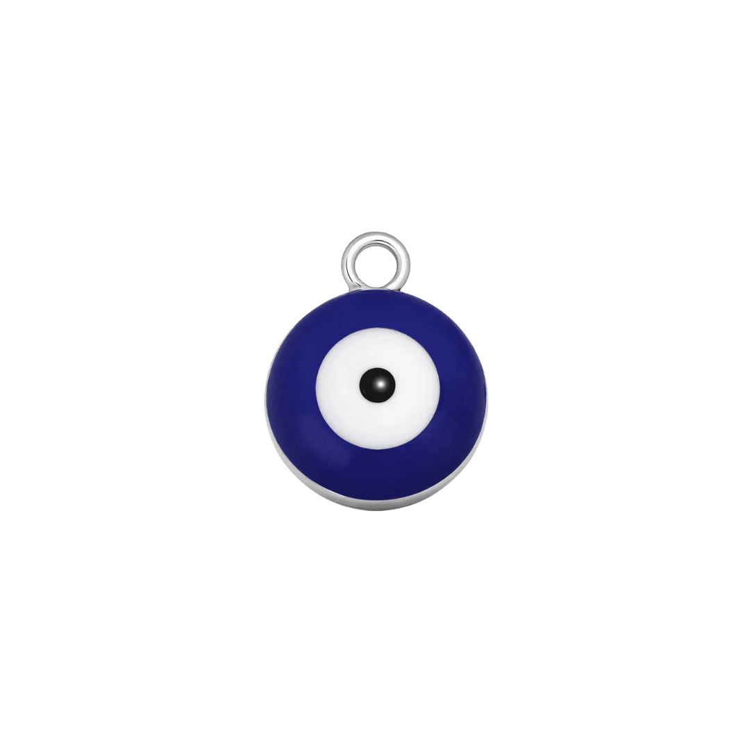 Silver Dark Blue Evil Eye Charm - Luisa Luxe gold jewellery