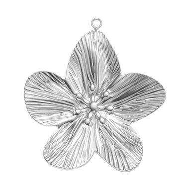 Silver Hibiscus Flower Charm
