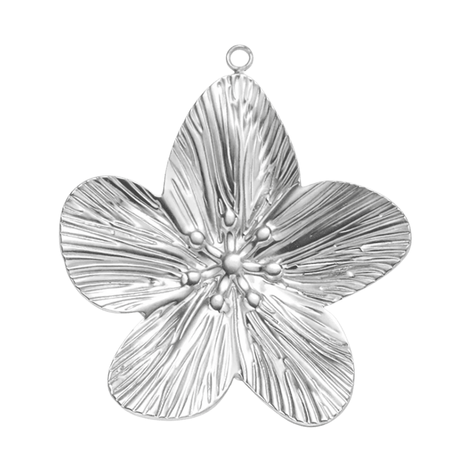Silver Hibiscus Flower Charm - Luisa Luxe gold jewellery