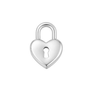 Silver Locked Heart Charm