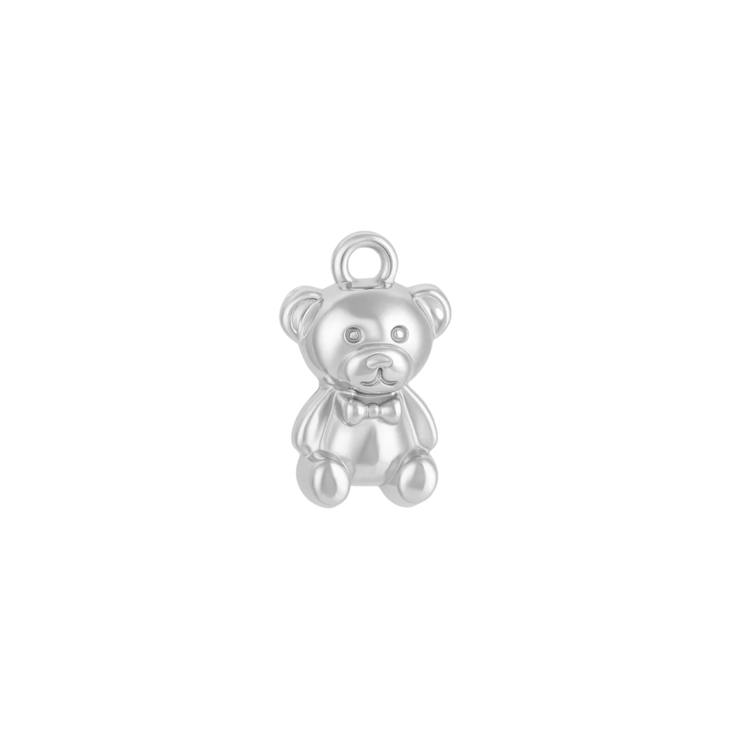 Silver Mini Teddy Bear Charm - Luisa Luxe gold jewellery