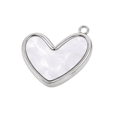 Silver Mother of Pearl Heart Charm
